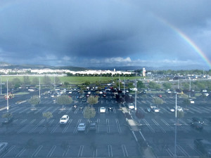 Rainbow out the window