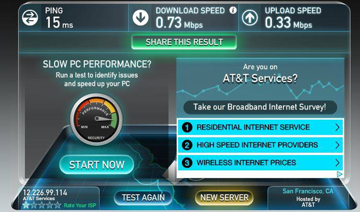 Terrible internet speeds